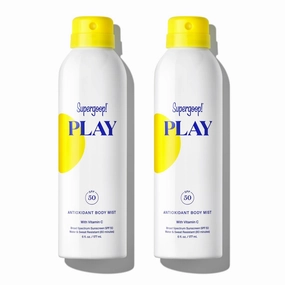 Supergoop! PLAY SPF 50 Antioxidant Body Mist w/Vitamin C, 6 fl oz - 2 Pack - Broad Spectrum Sunscreen Spray - Clean Ingredients for Sensitive Skin - Great for Active Days