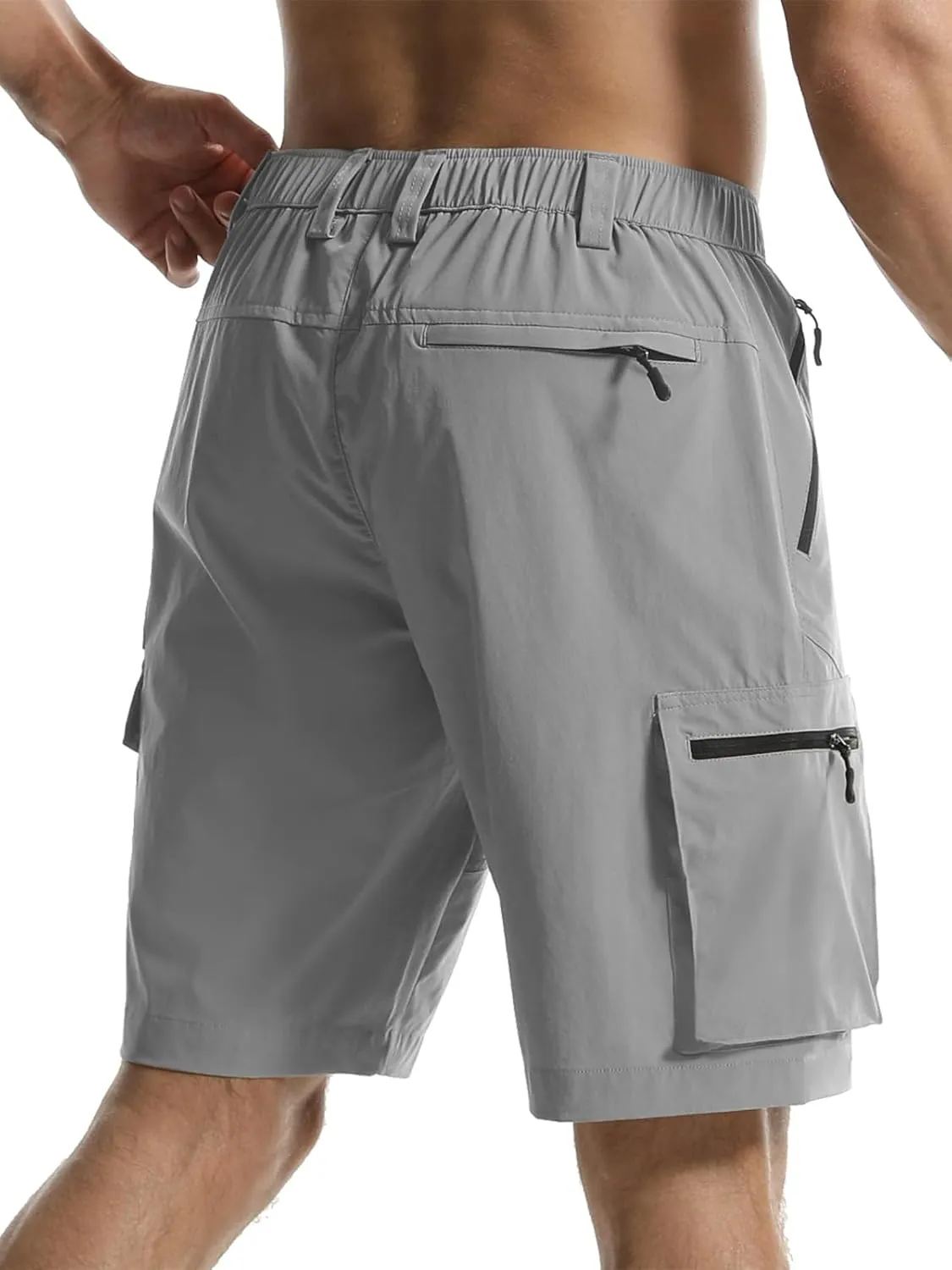 Surenow Men's Hiking Cargo Shorts with Quick Dry, Breathable Fabric, Pockets, and Zipper Closure - Blue, Size Large
