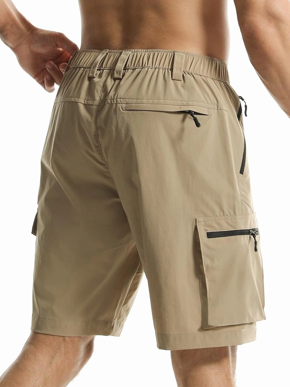 Surenow Men's Hiking Cargo Shorts with Quick Dry, Breathable Fabric, Pockets, and Zipper Closure - Blue, Size Large