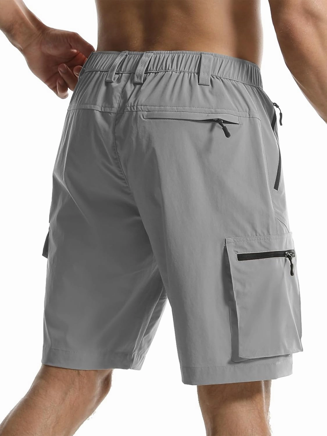 Surenow Men's Hiking Cargo Shorts with Quick Dry, Breathable Fabric, Pockets, and Zipper Closure - Blue, Size Large