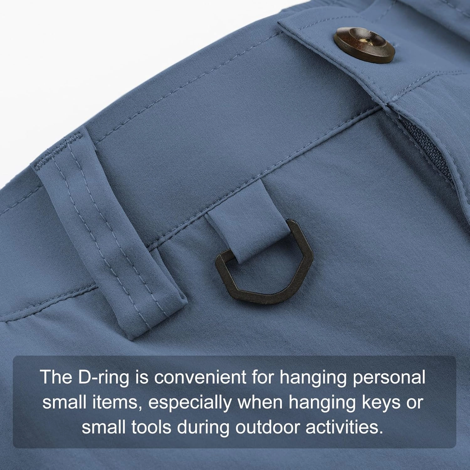 Surenow Men's Hiking Cargo Shorts with Quick Dry, Breathable Fabric, Pockets, and Zipper Closure - Blue, Size Large