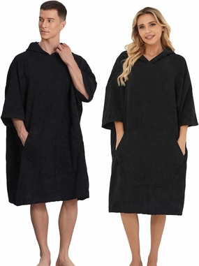Surf Poncho Hooded Beach Towel for Adults Quick Dry Terry Cloth Changing Robe with Pockets Swim Unisex Towel Poncho Hoodie