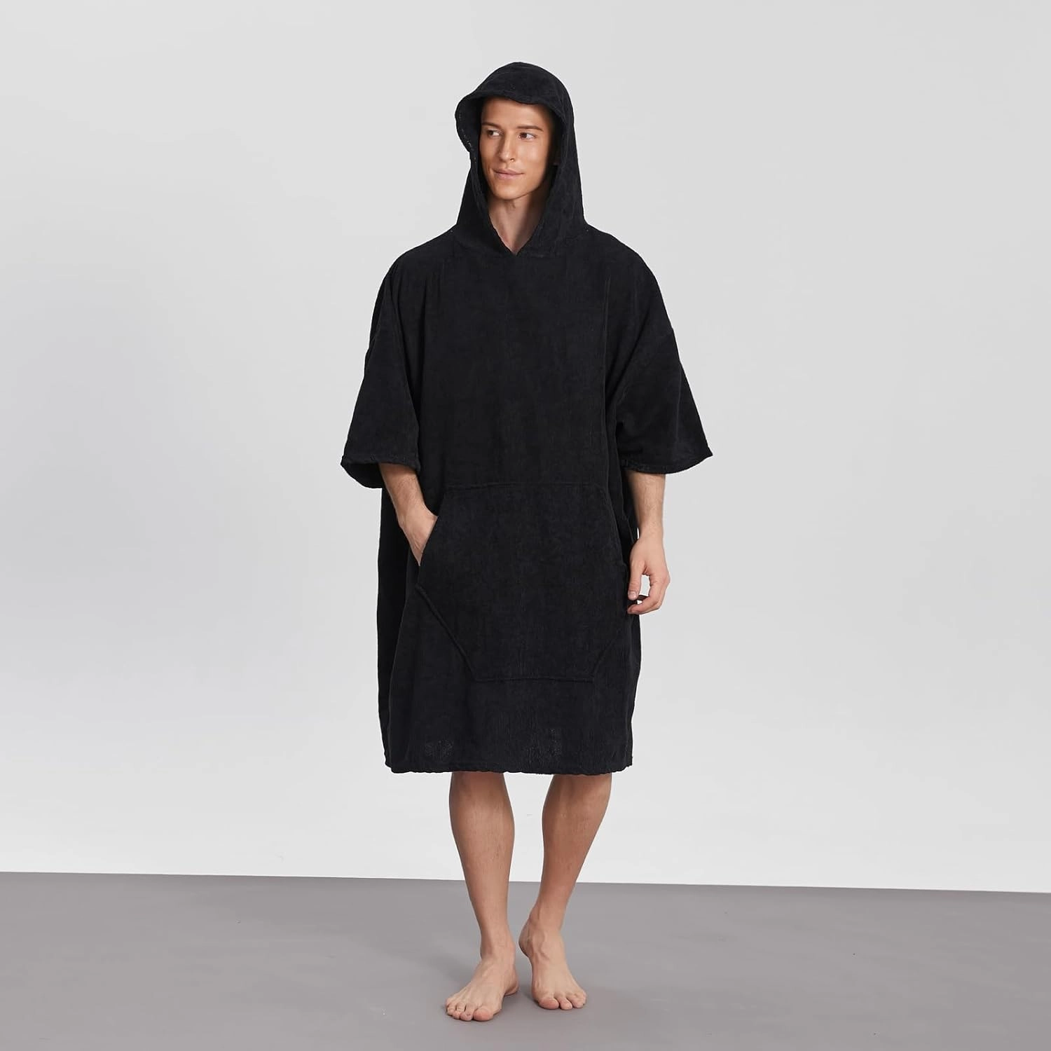 Surf Poncho Hooded Beach Towel for Adults Quick Dry Terry Cloth Changing Robe with Pockets Swim Unisex Towel Poncho Hoodie