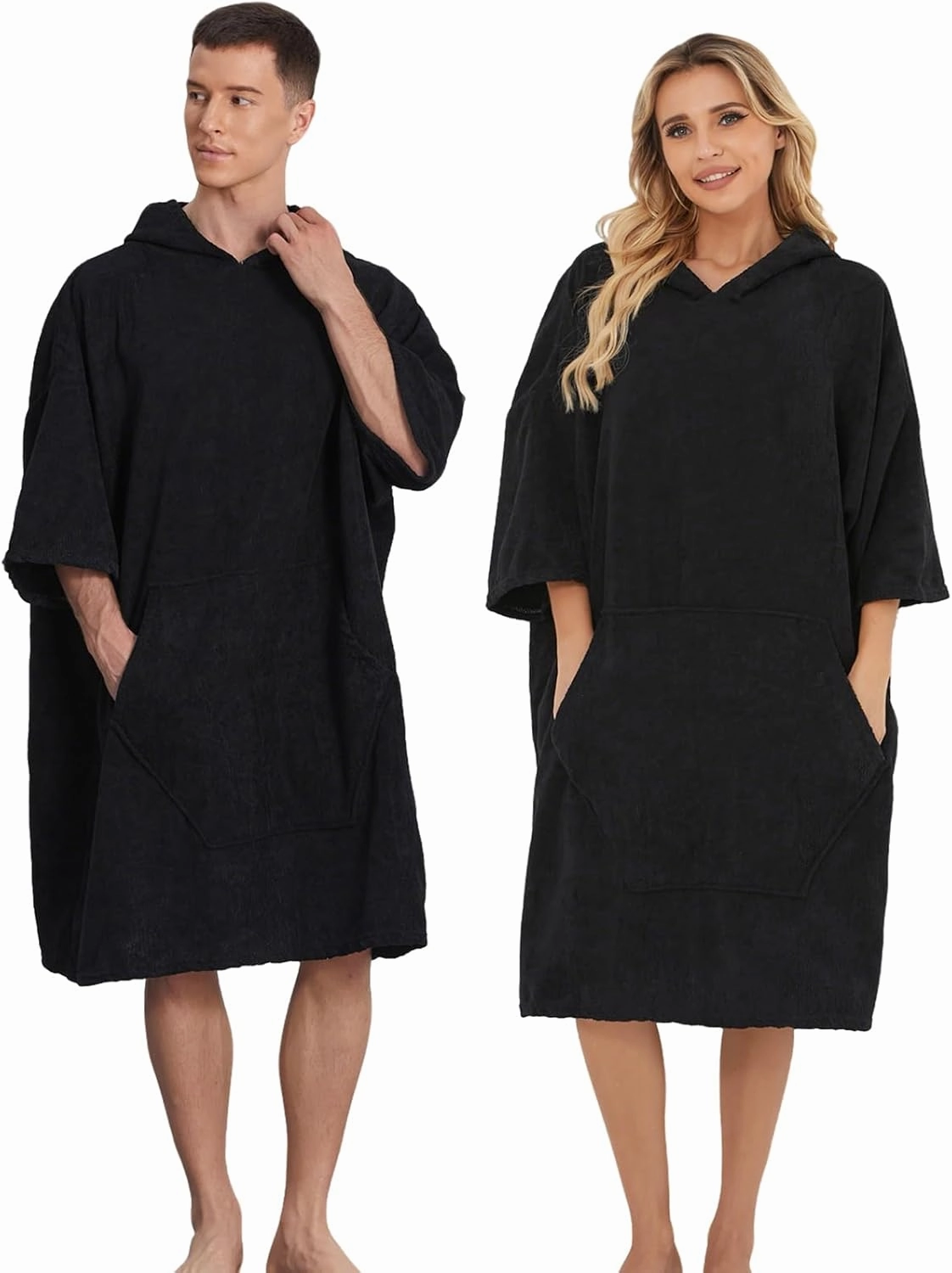 Surf Poncho Hooded Beach Towel for Adults Quick Dry Terry Cloth Changing Robe with Pockets Swim Unisex Towel Poncho Hoodie