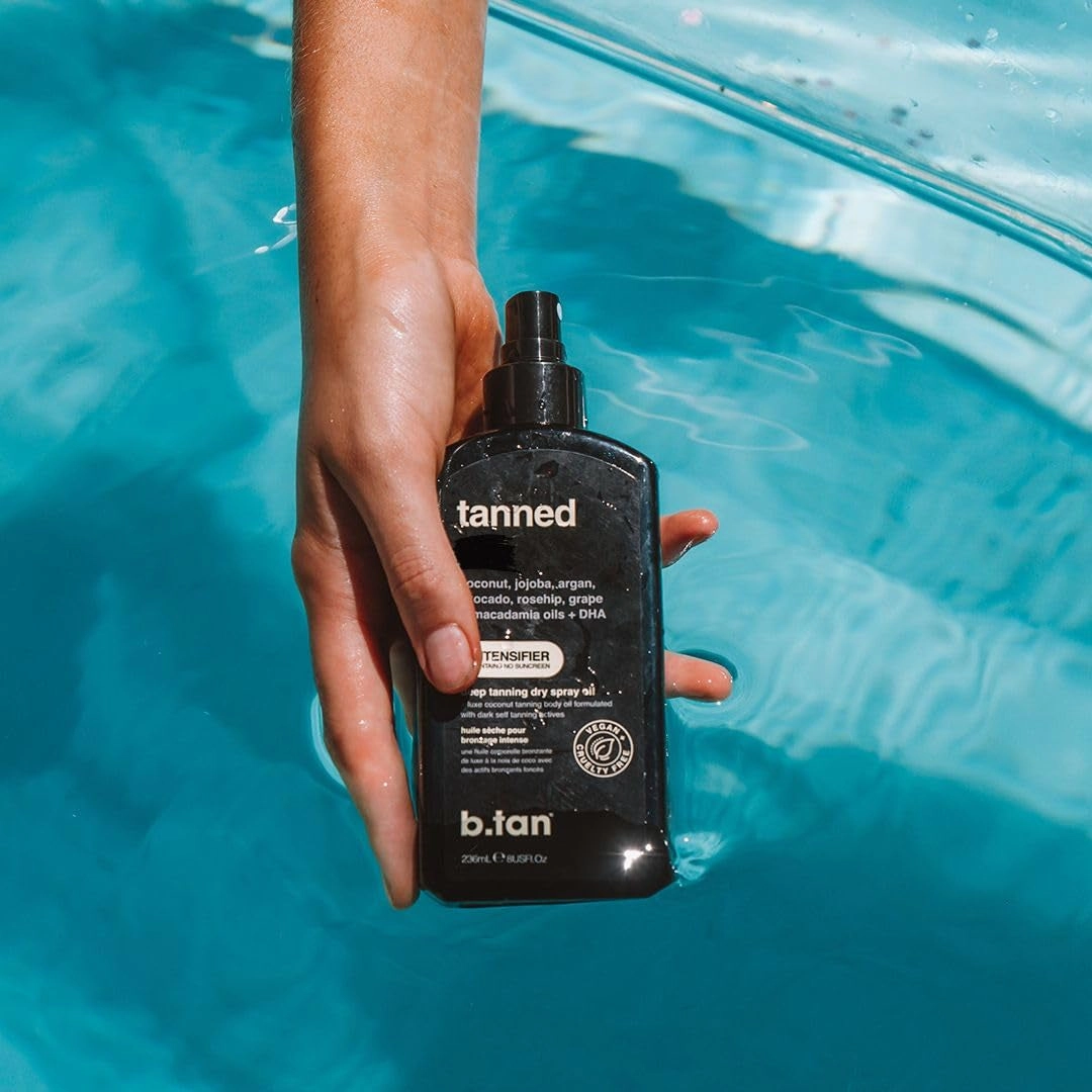Tanning Oil | Get Tanned Intensifier Dry Spray - Fast, Dark Outdoor Sun Tanner from Tan Accelerating Actives, Packed with Moisturizing Oils, No SPF, Austrailian Brand, 8 Fl Oz