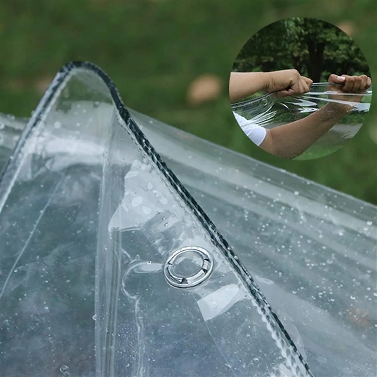 Tarpaulin Heavy Duty Waterproof, PVC Soft Glass with Eyelets, Sunscreen Keep Warm Dust-Proof Porch Canopy, Outdoor Garden, 23 Sizes(1X1.5m)