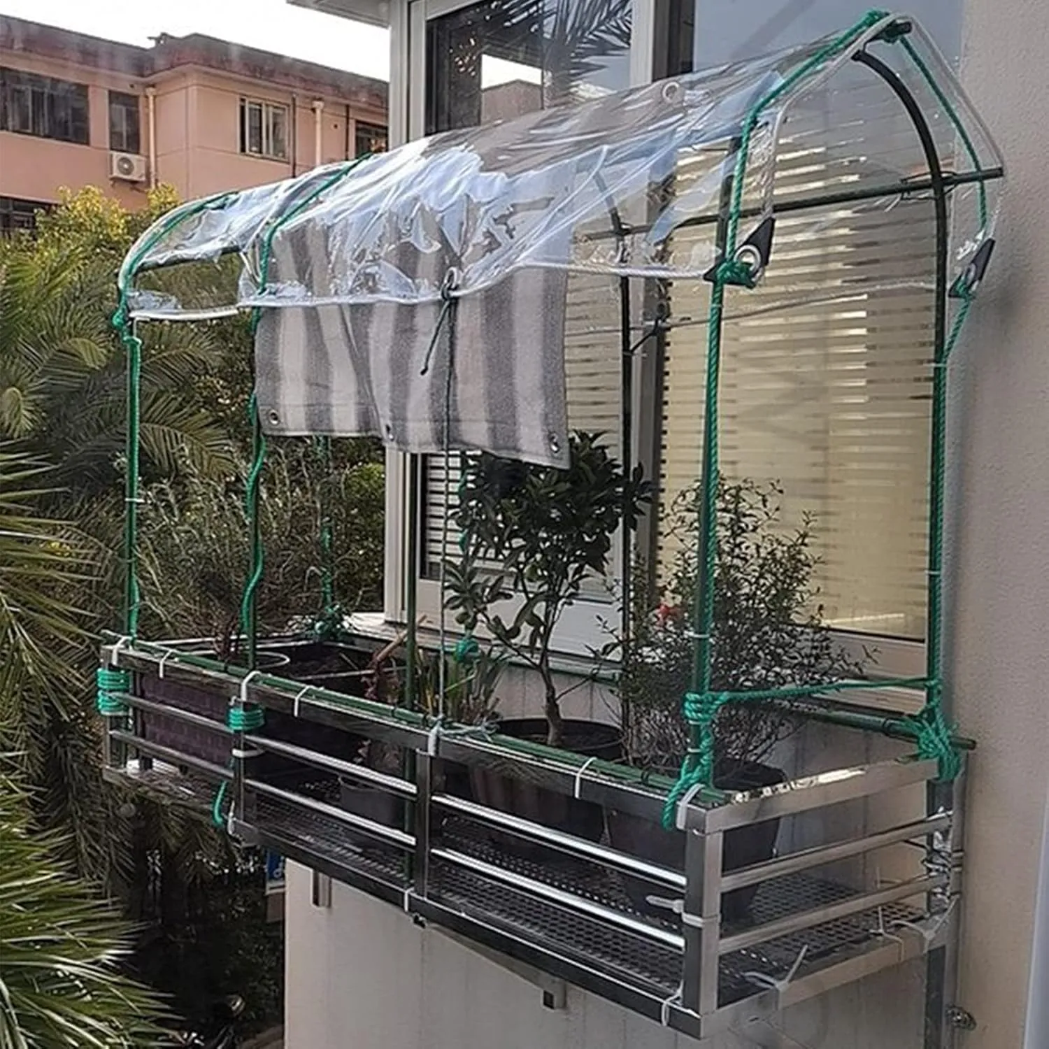 Tarpaulin Heavy Duty Waterproof, PVC Soft Glass with Eyelets, Sunscreen Keep Warm Dust-Proof Porch Canopy, Outdoor Garden, 23 Sizes(1X1.5m)