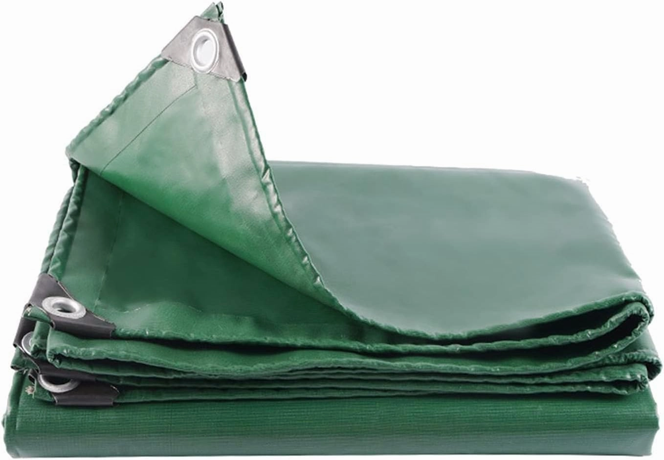 Tarpaulin, Waterproof Fireproof Heavy Duty Green Tarp Sheet Premium Quality Canvas Cover for Outdoor Camping Truck Car, 4.9X6.5ft/1.5X2m