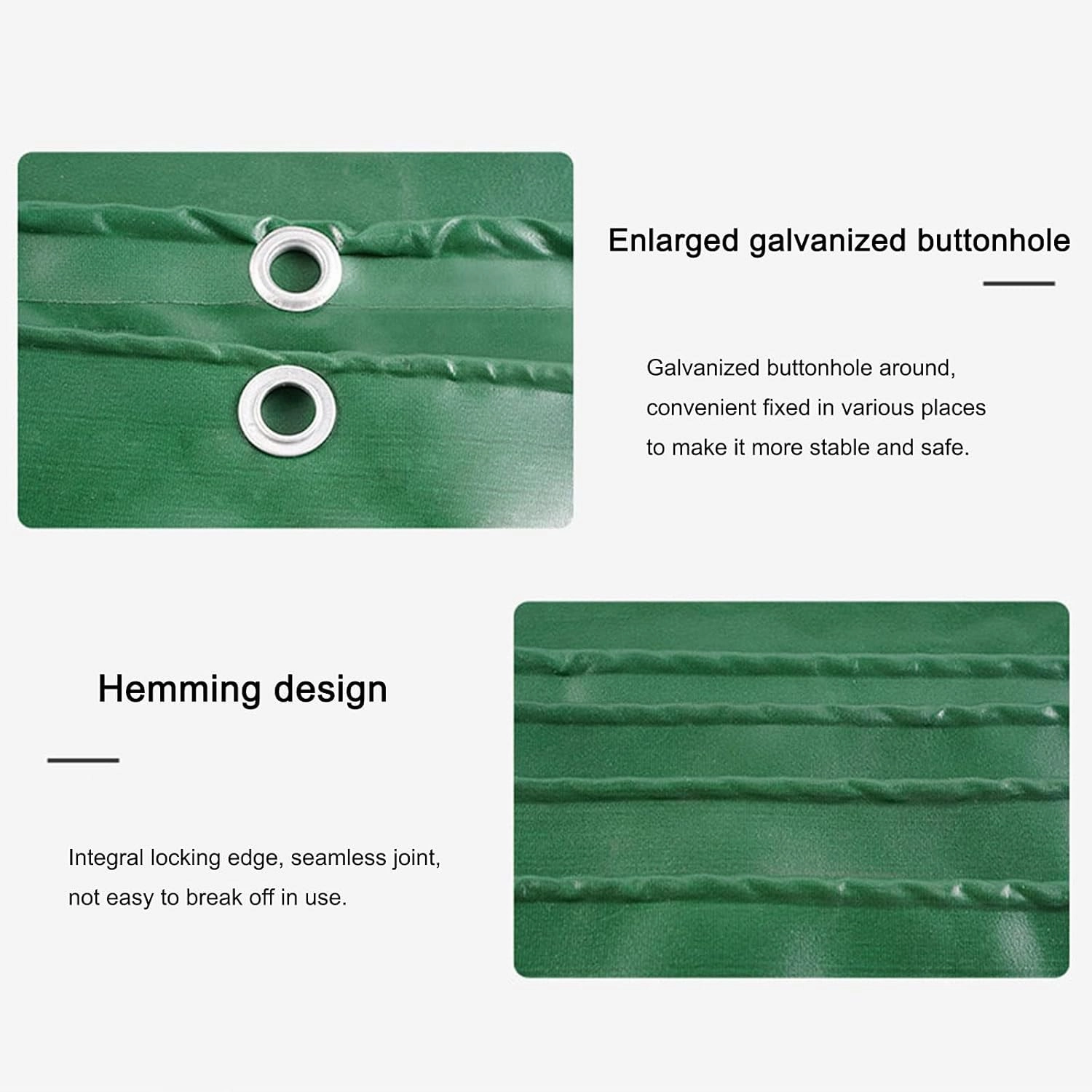 Tarpaulin, Waterproof Fireproof Heavy Duty Green Tarp Sheet Premium Quality Canvas Cover for Outdoor Camping Truck Car, 4.9X6.5ft/1.5X2m