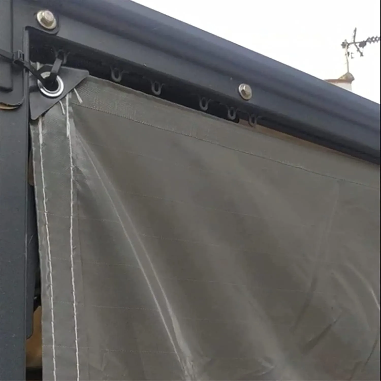 Tear Proof Tarpaulin Transparent Tarpaulin Waterproof Curtain Dustproof Sliding Curtain, for Terrace, Garden 0.5mm, Customized (Color : Clear, Size : 1x2.5m)