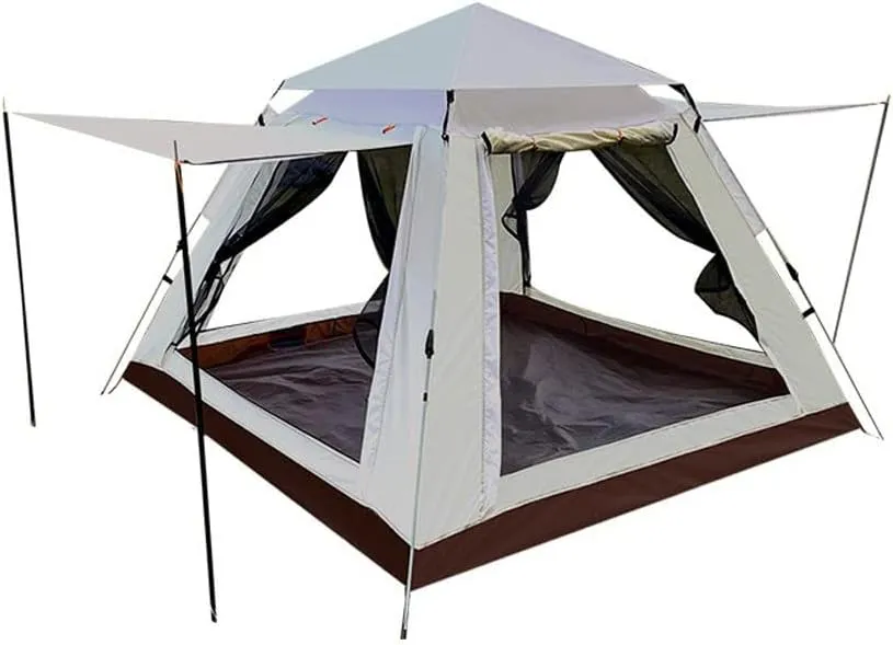 TEidea Family Camping Tent Large Waterproof Pop Up Tents Instant Setup with Sun Shade Automatic Fiberglass Pole for Camping Park Picnic(Color:C,Size:Large)