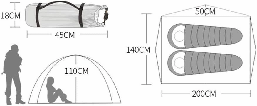 Tent - Easy & Quick Setup Camping Tent, Professional Waterproof Windproof Fabric, Anti-UV, Double Layer