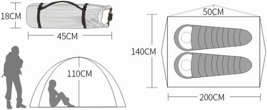 Tent - Easy & Quick Setup Camping Tent, Professional Waterproof Windproof Fabric, Anti-UV, Double Layer