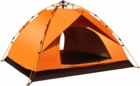 Tent Automatic Camping Tent 1-2 Person Family Tent, Double Layer Instant Setup Awning, Outdoor Protable Backpacking Tent Hiking Travel (Color : Green) (Orange)
