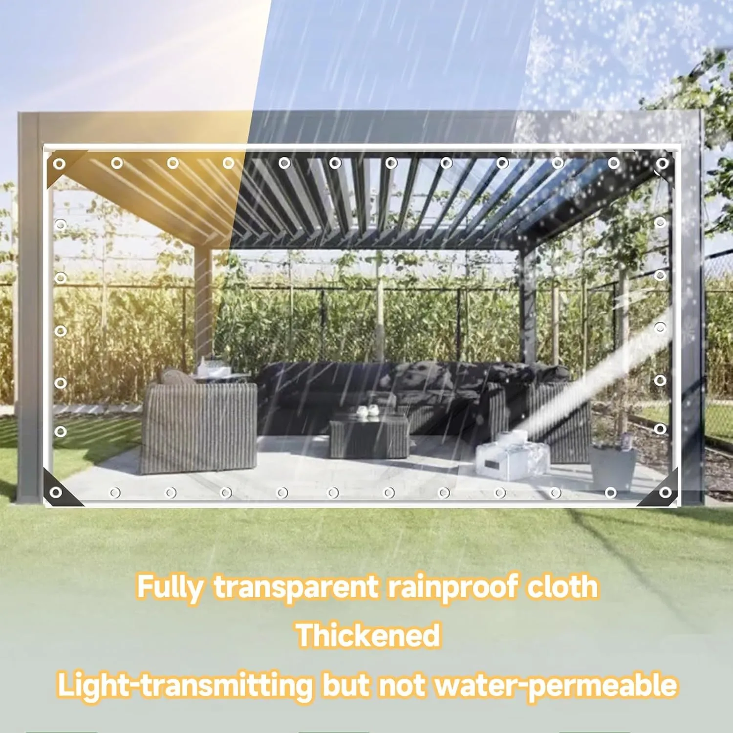 Thicken Clear Tarp Waterproof,Heavy-Duty Waterproof Clear Tarpaulin,Dog Kennel Roof Canopy Outdoor,PVC Transparent Tarpaulin,Pvc Clear Tarpaulin,Groundsheet, Outdoor Polyethylene Sheeting(9*2