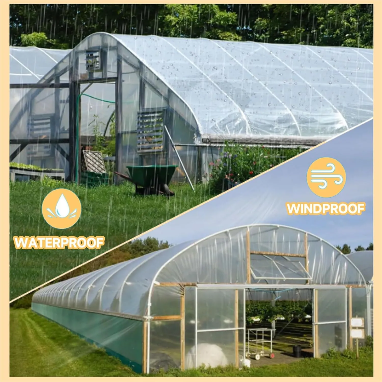 Thicken Clear Tarp Waterproof,Heavy-Duty Waterproof Clear Tarpaulin,Dog Kennel Roof Canopy Outdoor,PVC Transparent Tarpaulin,Pvc Clear Tarpaulin,Groundsheet, Outdoor Polyethylene Sheeting(9*2