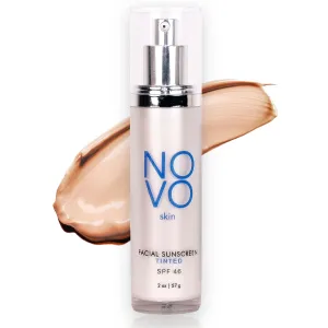 Tinted Moisturizer - SPF 46 - 2.0 fl oz - Primer   Broad Spectrum Face Sunscreen - Adds instant Glow - Filters Blue light - Hyaluronic acid   Niacinamide. Lightweight, Scentless, Non greasy & Oil Free.