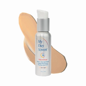 Tinted Drops, 3-in-1 Tinted Moisturizer, Fair to Light Skin Tint, SPF 30 Sunscreen for Face, Plant-based Reef-friendly Sun Care, Vegan, No Phthalates, PEGs, and Parabens, 2 fl. oz.