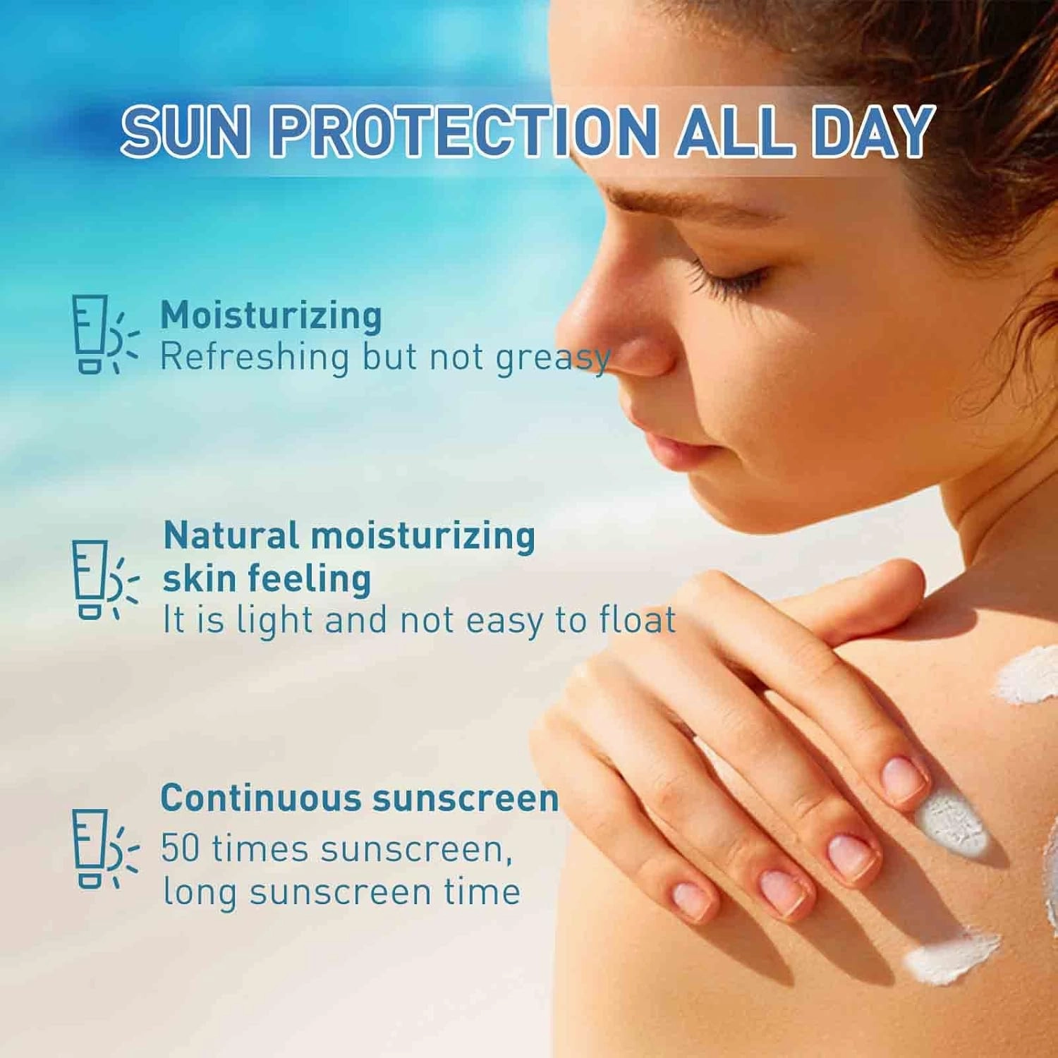 Tinted Sunscreen for Face SPF 50, Hydrating Sun Essence Face Sunscreen, Korean SPF 50  PA     No White Cast, Hydrating, Moisturizing, UV Defense, Travel Size