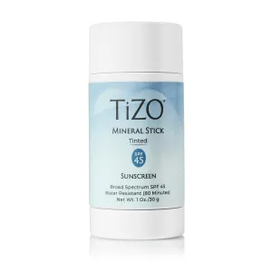 TiZO Mineral Stick Tinted SPF 45 | Water Resistant (80 minutes) | Broad Spectrum Sunscreen | UVA/UVB Protection | Invisible to Sheer Finish | Easy On-the-Go Application | 1 oz / 30 g