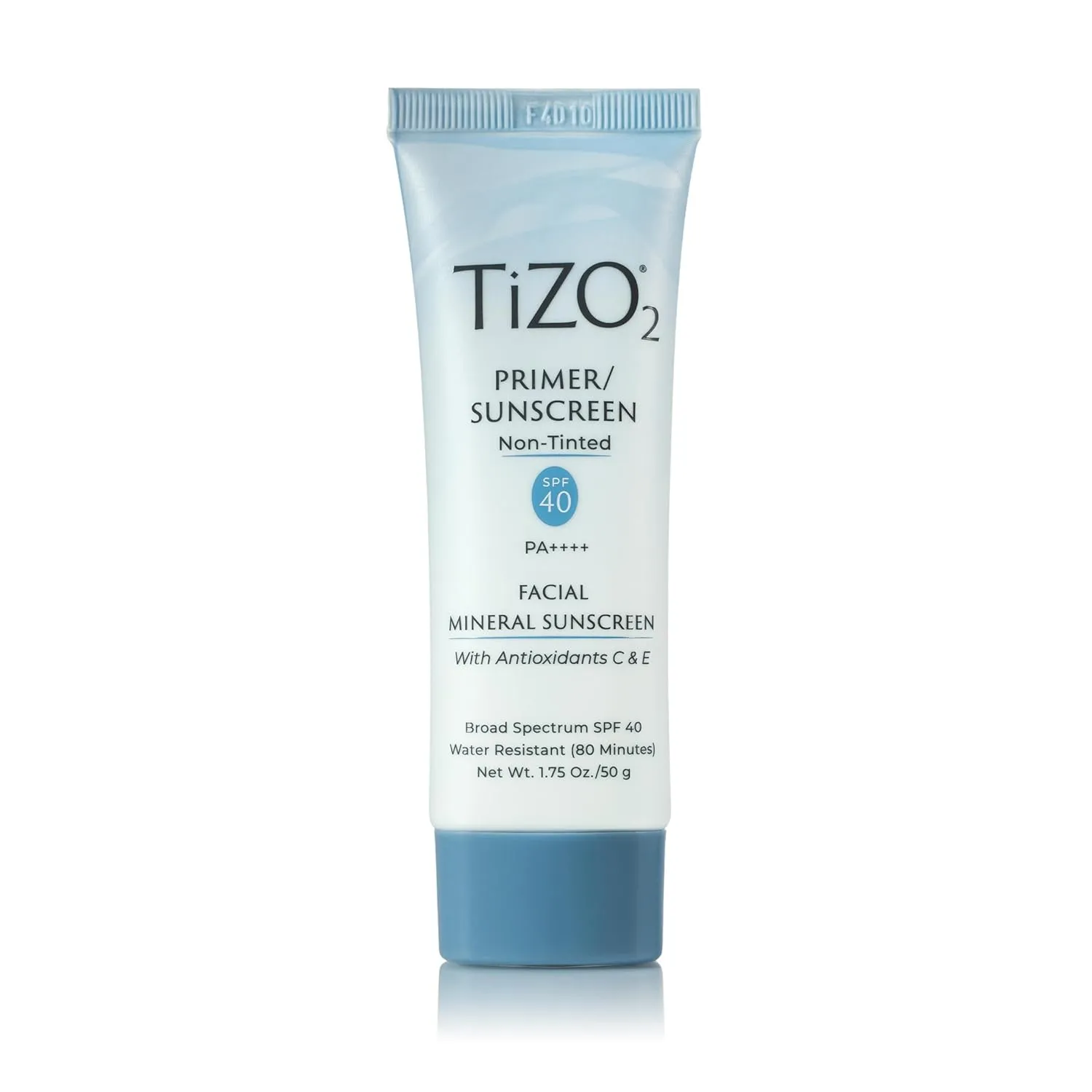 TiZO2 Facial Mineral Sunscreen and Primer, Non-tinted Broad Spectrum SPF 40 with Antioxidants, Sheer matte finish, Fragrance-Free, Oil-Free, Dermatologist-recommended, PA     1.75 oz