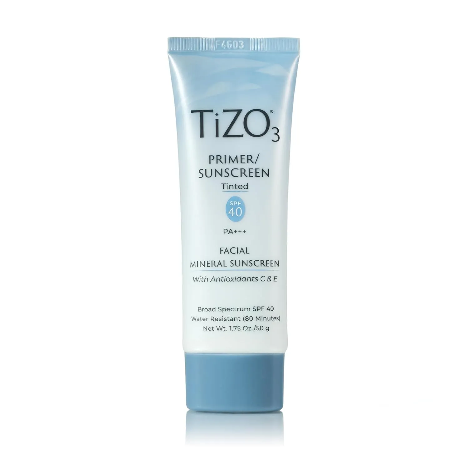TiZO3 Facial Mineral Sunscreen and Primer, Tinted Broad Spectrum SPF 40 with Antioxidants, Sheer matte finish, Fragrance-Free, Oil-Free, Dermatologist-recommended, PA    1.75 oz