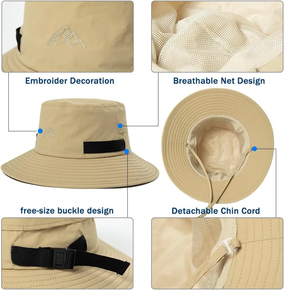 TOP-EX L/XL/XXL UV50  Waterproof Bucket Sun Hat for Fishing Golf Hiking All-Weather Outdoor Rain Hat Stiff Brim
