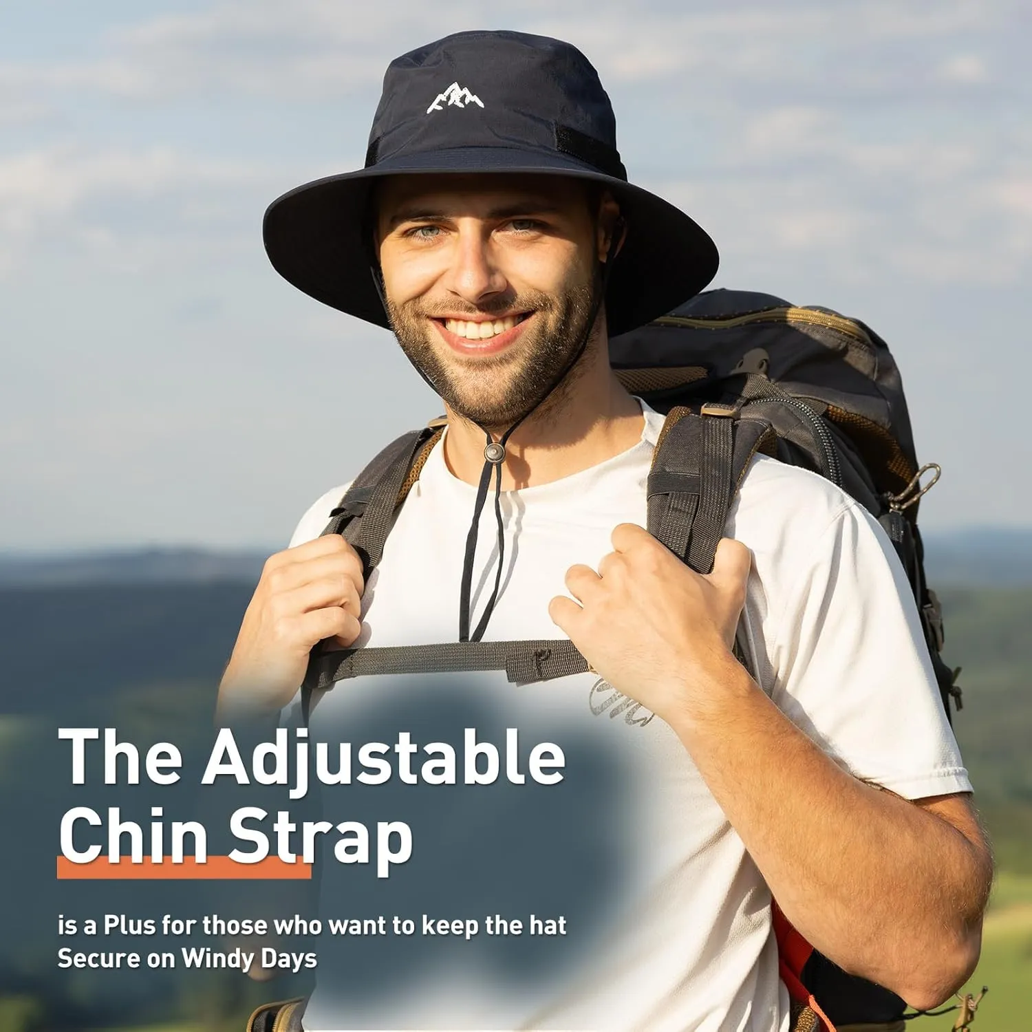 TOP-EX L/XL/XXL UV50  Waterproof Bucket Sun Hat for Fishing Golf Hiking All-Weather Outdoor Rain Hat Stiff Brim