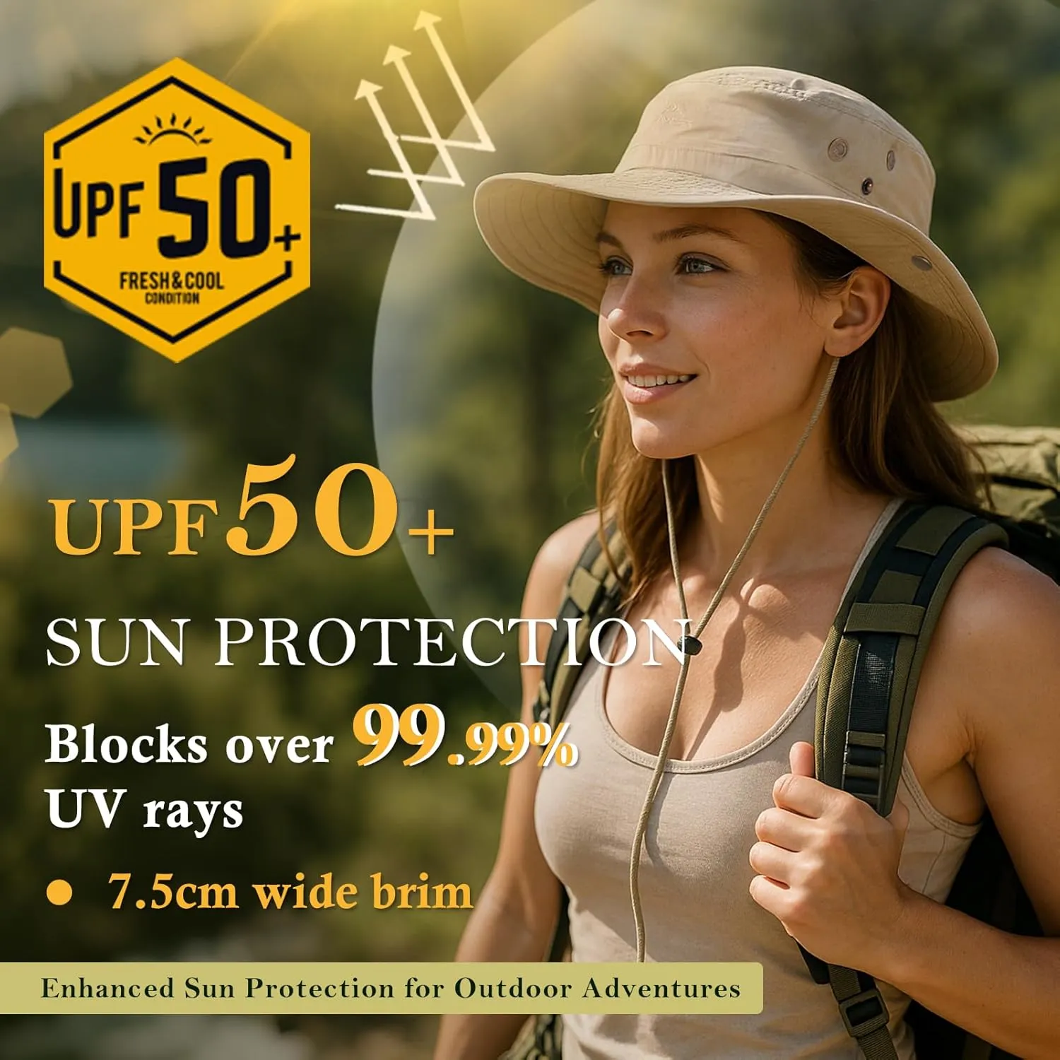 TOP-EX Waterproof Ponytail Rain-Proof UV50  Sun Hat Cooling Mesh Lining Women Ladies Fashion Oversized