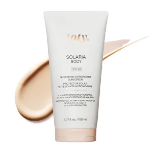 Toty by Sofia Vergara - Solaria Body SPF 50 Refreshing Antioxidant Sunscreen - UVA/UVB Protection - Weightless Body SPF for All Skin Types - Water & Sweat Resistant - 5.07 fl oz
