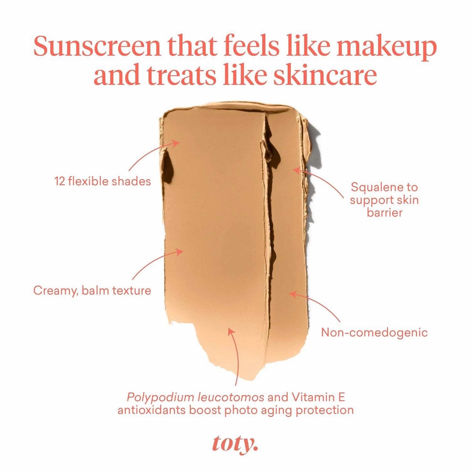 Toty by Sofia Vergara - Ilumina CC Creamy Compact SPF 50  Mineral Broad Spectrum Sunscreen for Face - Tinted Blurring Balm SPF- Matte, Light Coverage - Water & Sweat Resistant - All Skin Types - 4N