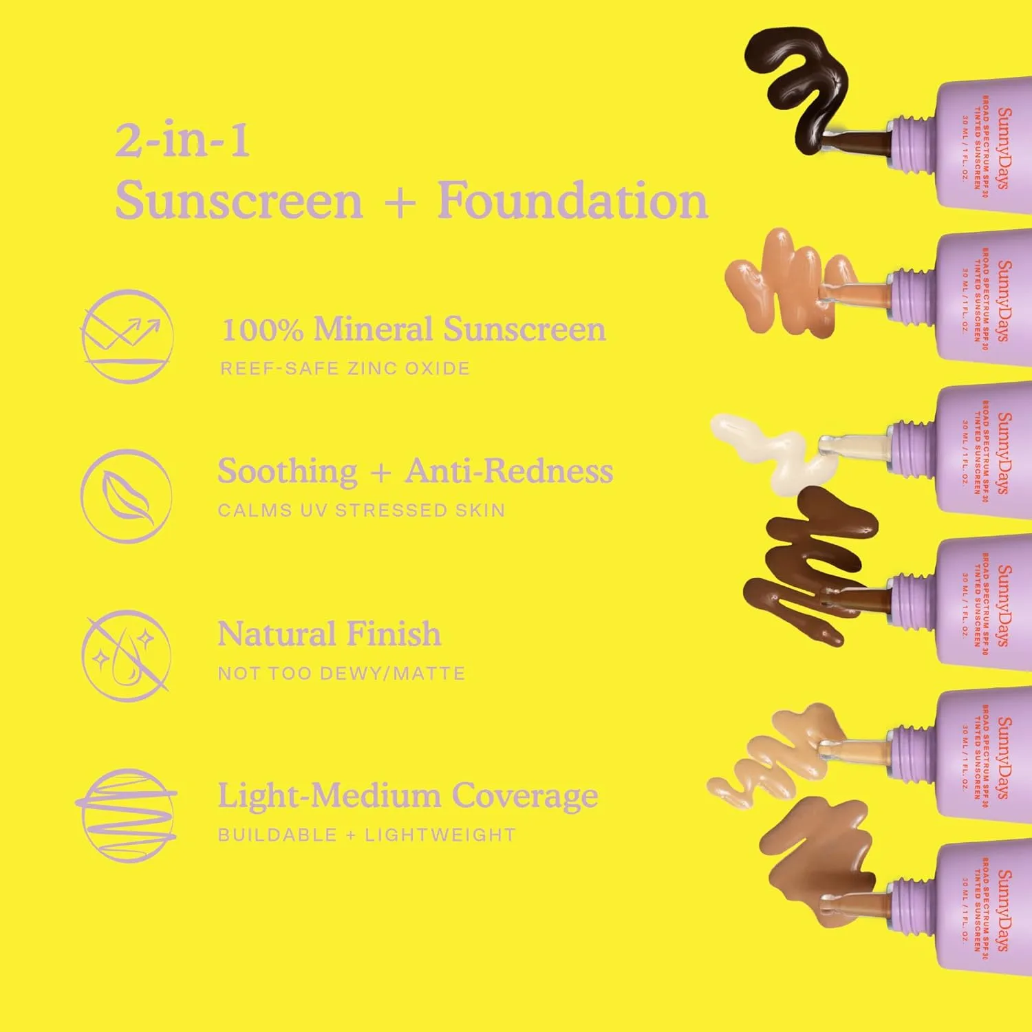 Tower 28 Beauty SunnyDays SPF 30 Tinted Mineral Sunscreen - For Sensitive Skin - 2-in-1 Facial Broad Spectrum UVA/UVB Protection   Foundation - Shade 15 MELROSE - Light with Warm Undertones, 1 Fl Oz