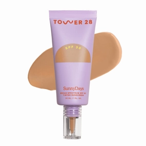 Tower 28 Beauty SunnyDays SPF 30 Tinted Mineral Sunscreen For Sensitive Skin - 2-in-1 Facial Broad Spectrum UVA/UVB Protection   Foundation - Shade 25 OCEAN PARK - Medium with Warm Undertones, 1 Fl Oz