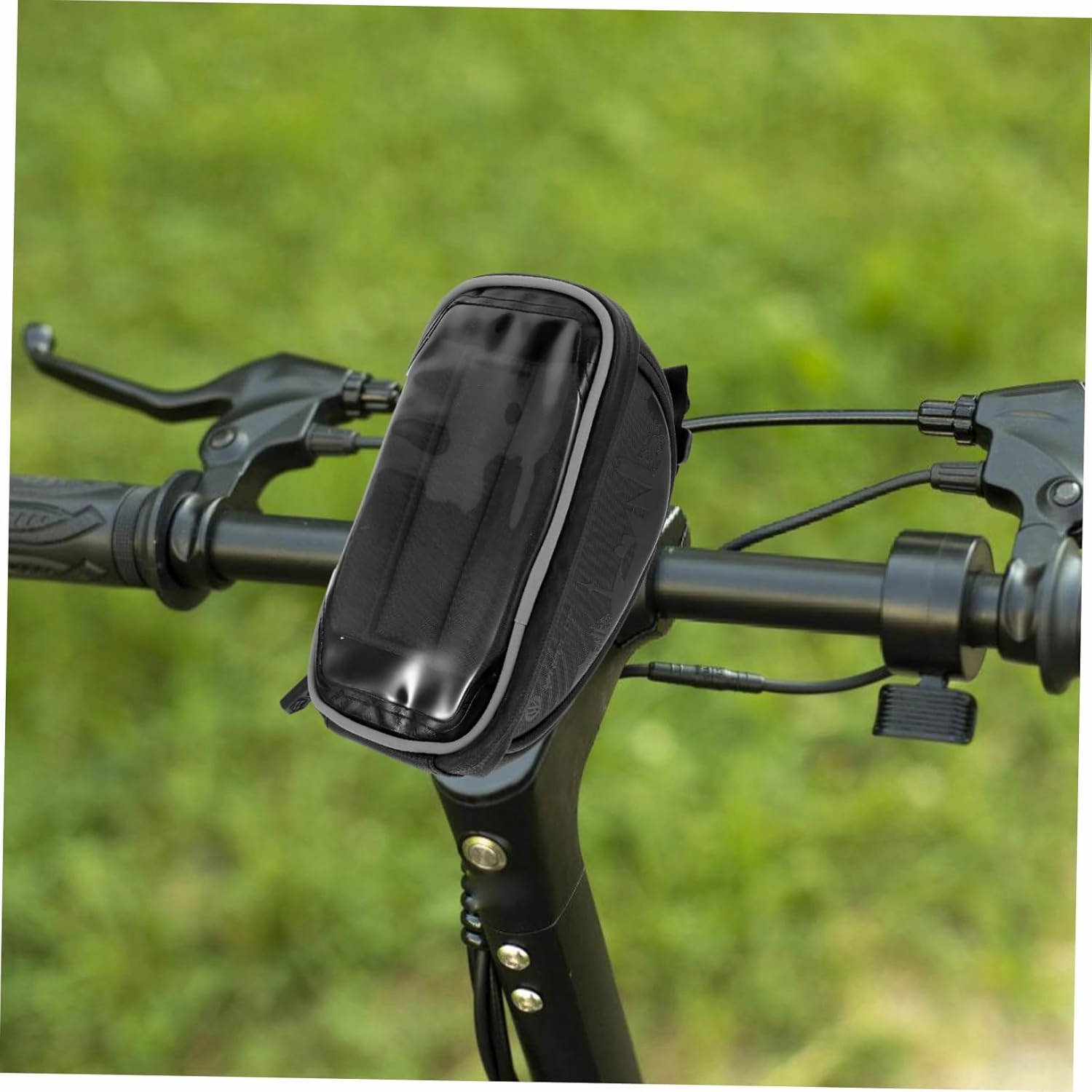 TOYANDONA 2 pcs Bike Phone Holder Hard Shell Handlebar Storage Bag for Outdoor Cycling Fits Smartphones Durable Material Sun Visor Design for Mountain Biking and Sports Activities Black