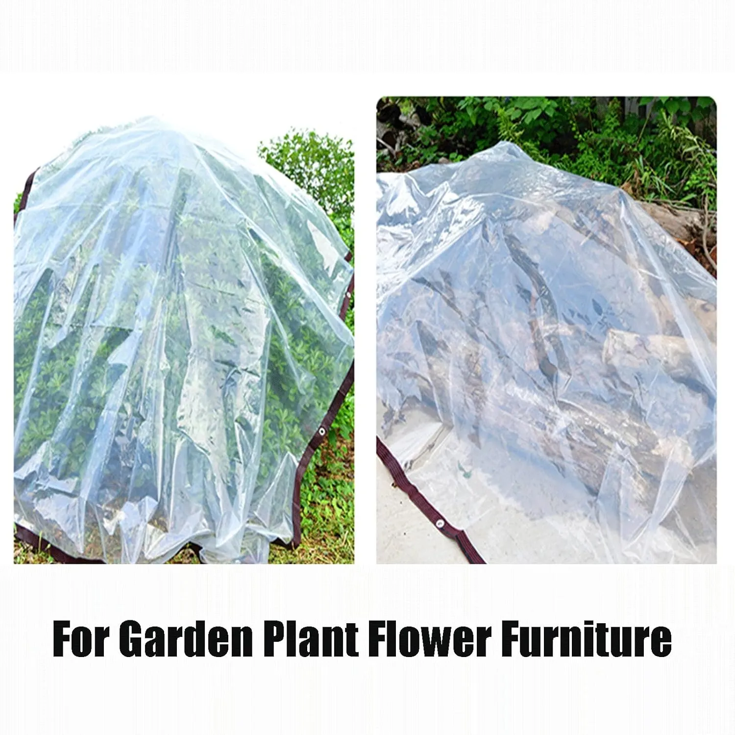 Transparent Tarpaulin Tear-Resistant Heavy Duty Waterproof Windproof Clear Tarpaulin with Grommets for Outdoor Camping Fishing Gardening(1.8x1.8m)