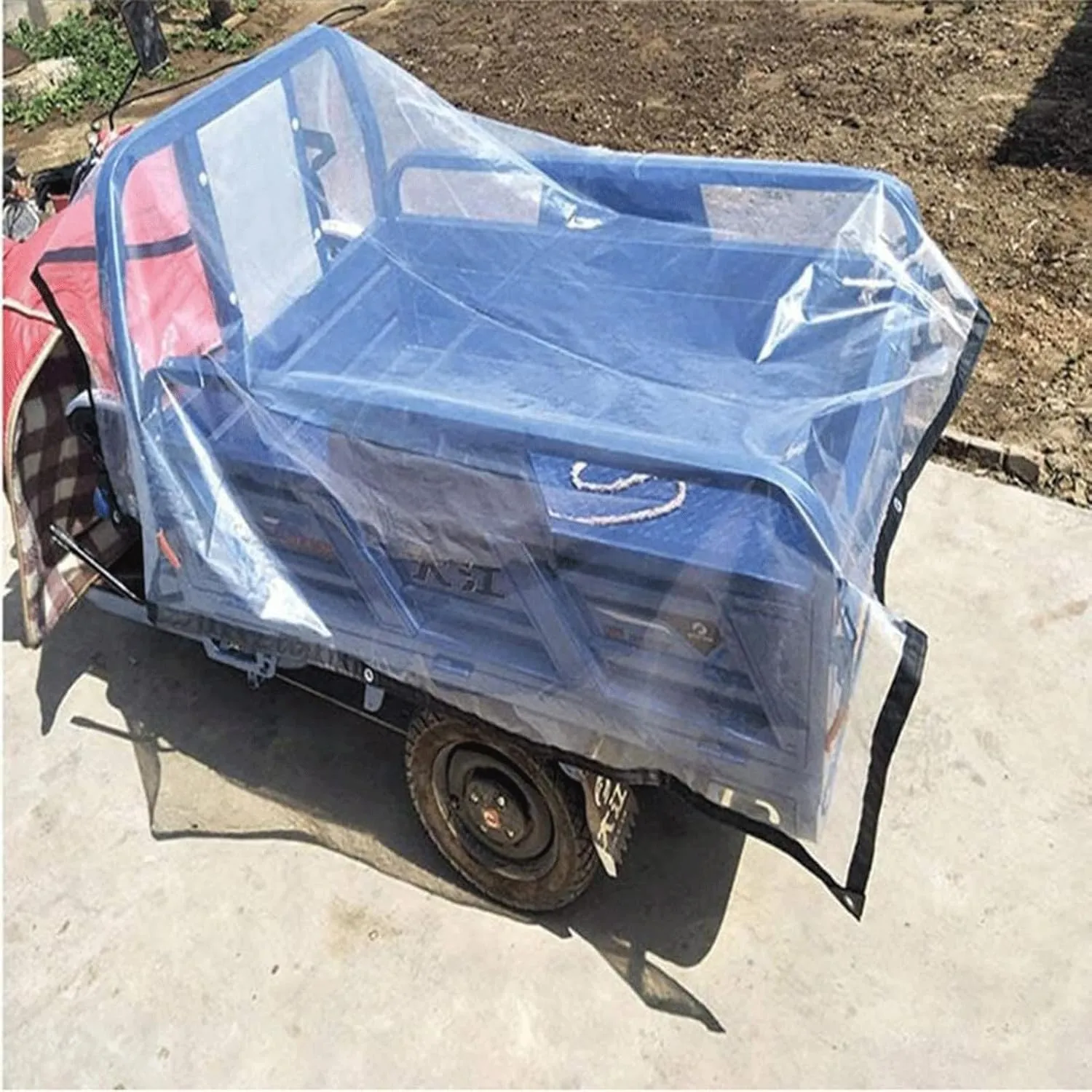 Transparent Tarpaulin Tear-Resistant Heavy Duty Waterproof Windproof Clear Tarpaulin with Grommets for Outdoor Camping Fishing Gardening(1.8x1.8m)