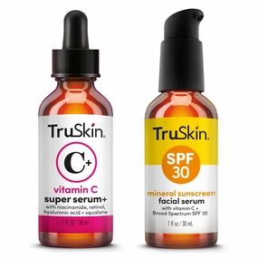 TruSkin Rejuvenate & Protect Bundle – Vitamin C Super Serum Plus 1oz and Tinted Mineral Sunscreen Serum SPF 30