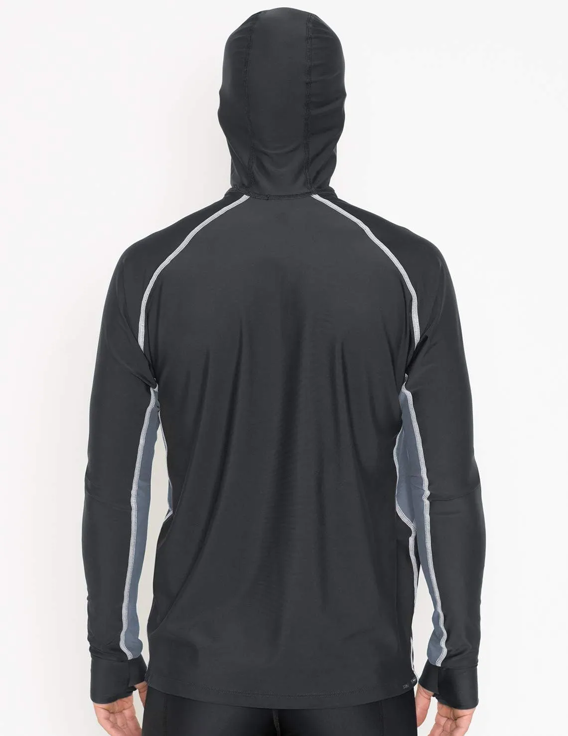 Tuga Men's Snorkel Hooded Rashguard, UPF 50  Sun Protection Swim Shirt, USA Made