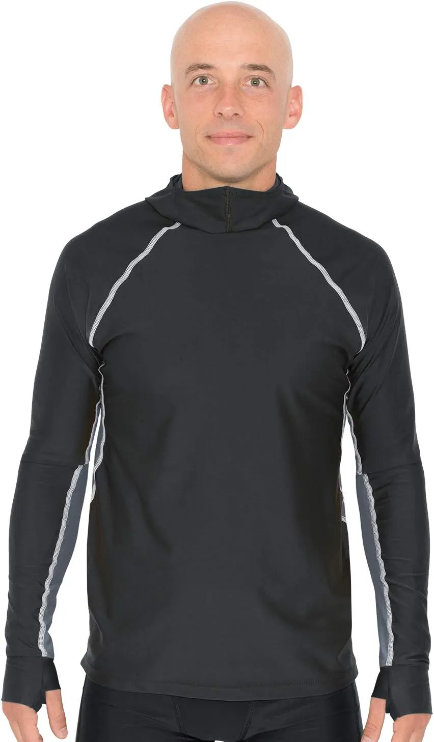 Tuga Men's Snorkel Hooded Rashguard, UPF 50  Sun Protection Swim Shirt, USA Made