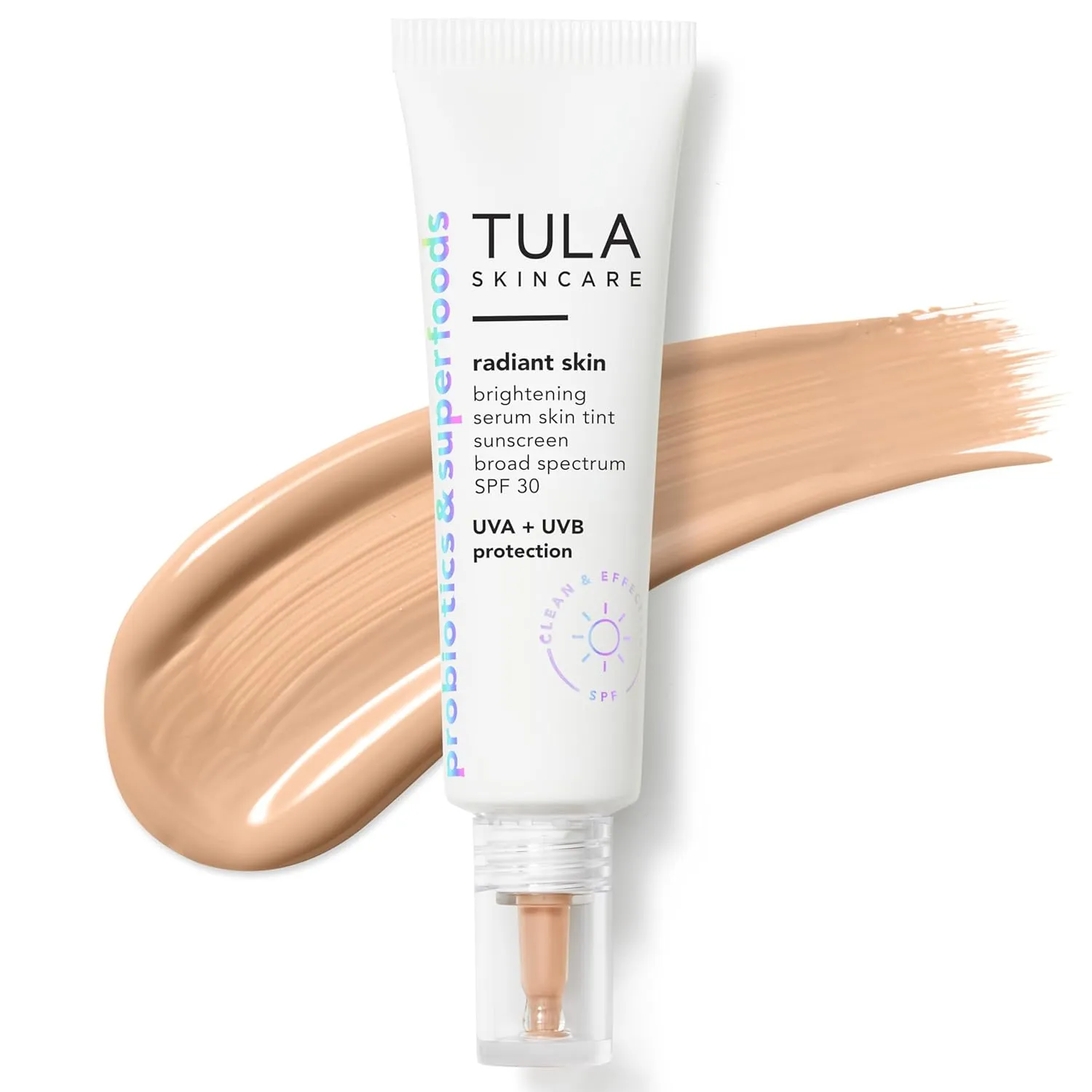 TULA Skin Care Radiant Skin Brightening Serum Skin Tint SPF | Facial Sunscreen Provides Broad Spectrum SPF 30 Protection, Tinted, Serum-Light Formula Brightens and Evens Skin | 1.0 fl. oz.