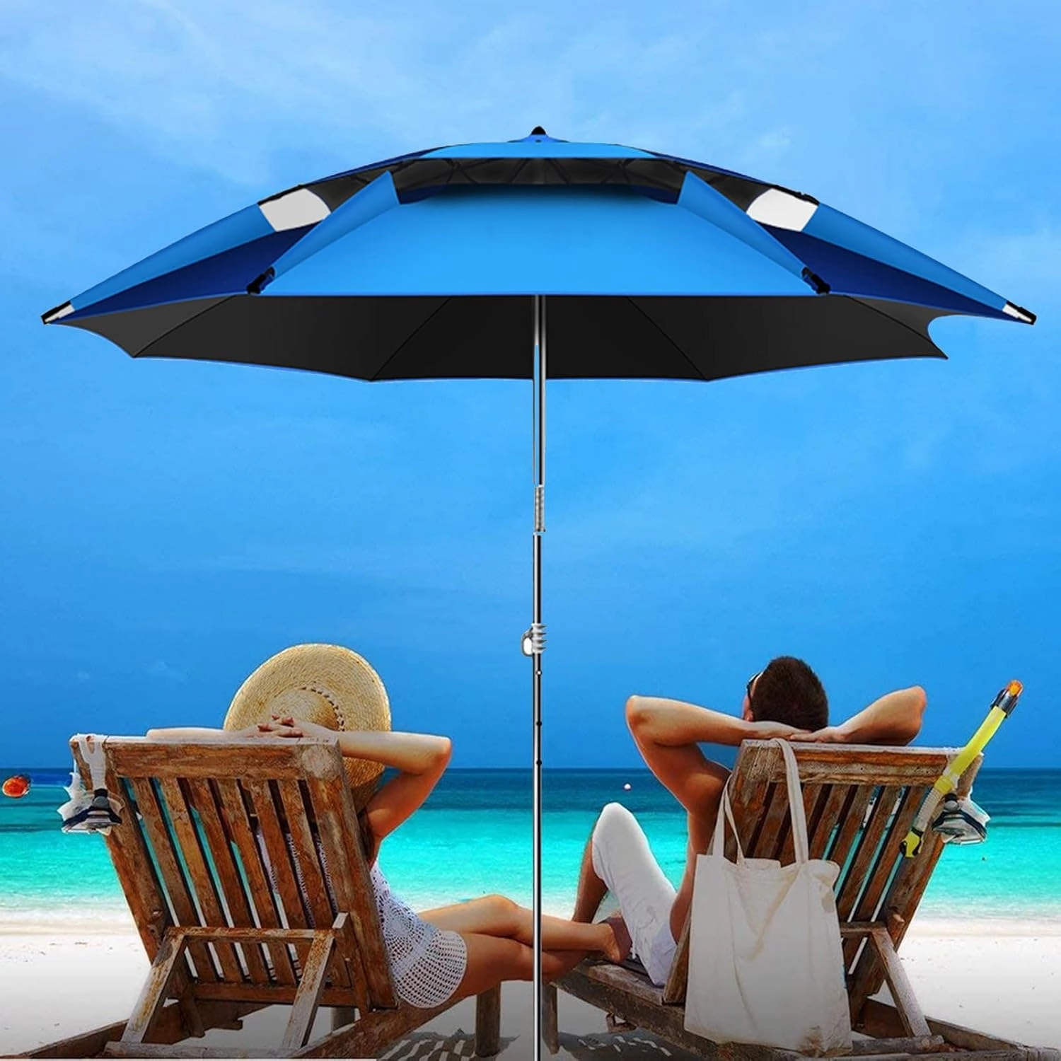 Umbrellas Water Proof Parasol Umbrella for Fishing, Camping, BBQ, Beach, Outdoor Garden, 360° Sun Shade Protection, Sunshade Shelter Outdoor Umbrella Canopy, with Ground Anchor (Green 2m/6.6ft)