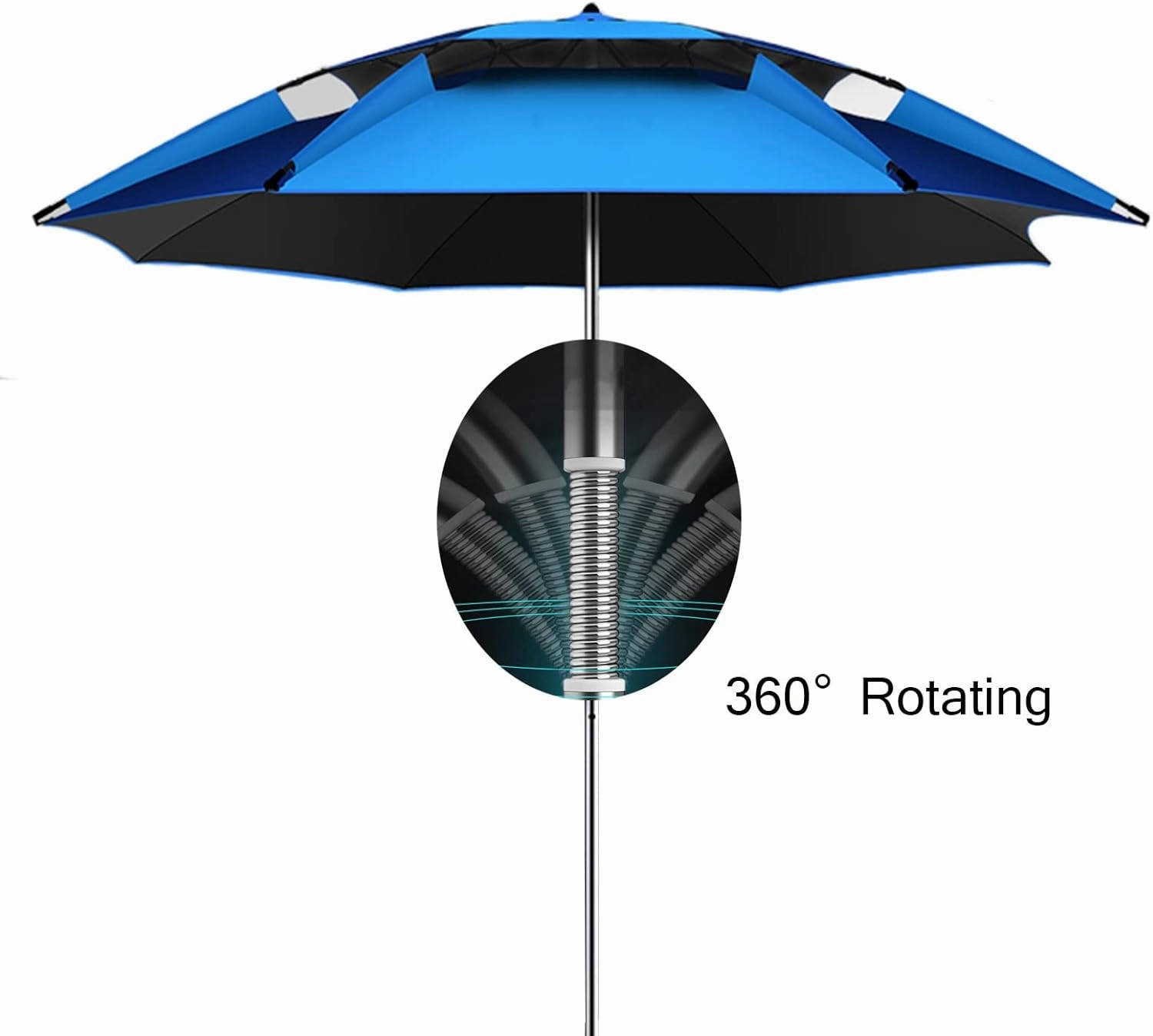 Umbrellas Water Proof Parasol Umbrella for Fishing, Camping, BBQ, Beach, Outdoor Garden, 360° Sun Shade Protection, Sunshade Shelter Outdoor Umbrella Canopy, with Ground Anchor (Green 2m/6.6ft)