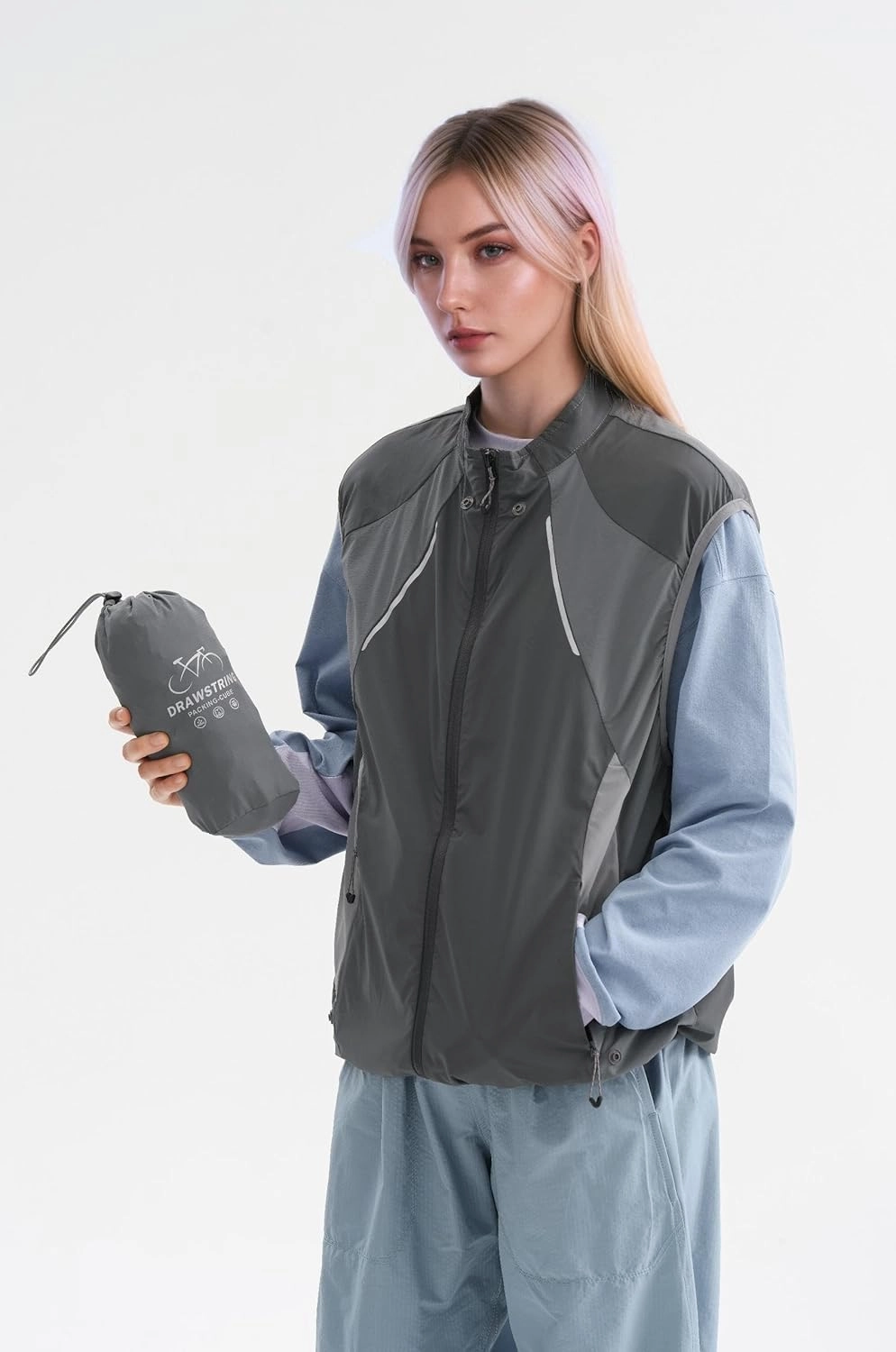 UPF 50  Unisex Lightweight Sun Hoodie with Reflective Strips for Hiking/Cycling/Urban Commuter