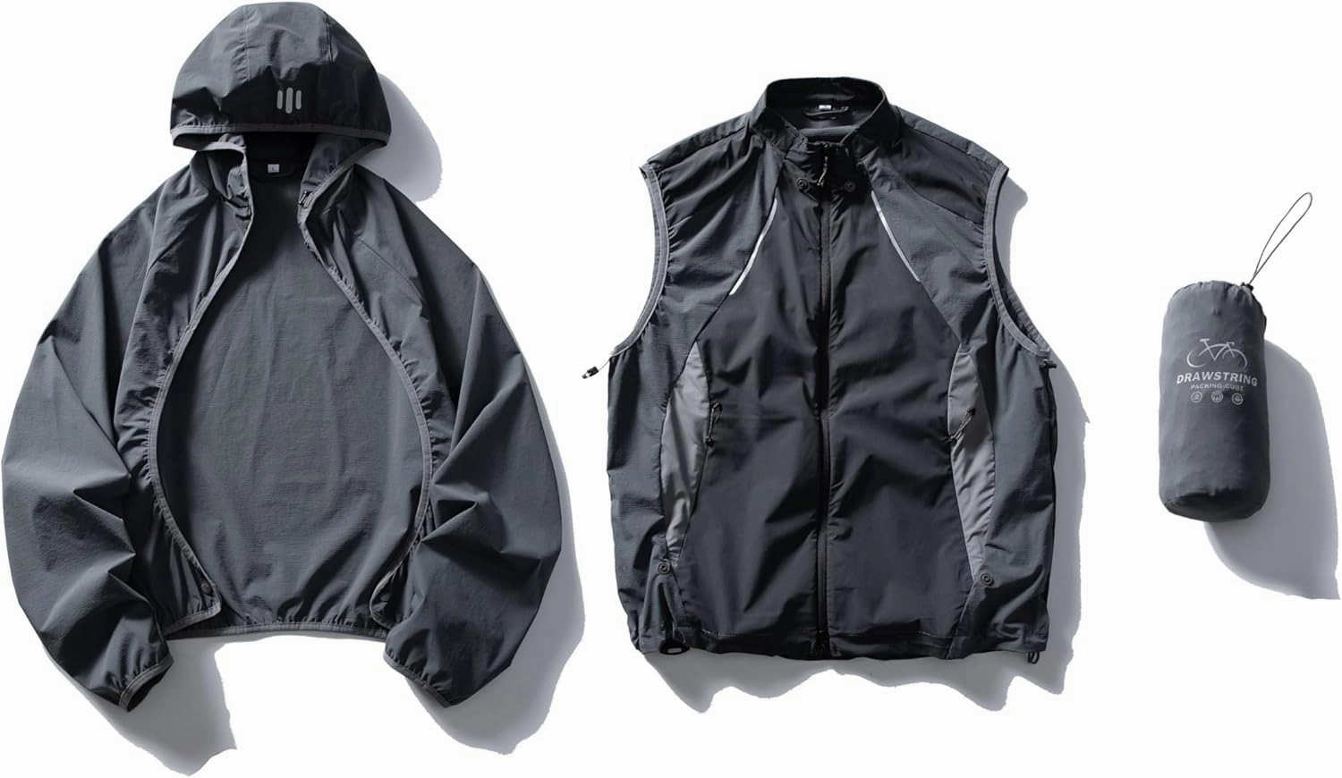 UPF 50  Unisex Lightweight Sun Hoodie with Reflective Strips for Hiking/Cycling/Urban Commuter
