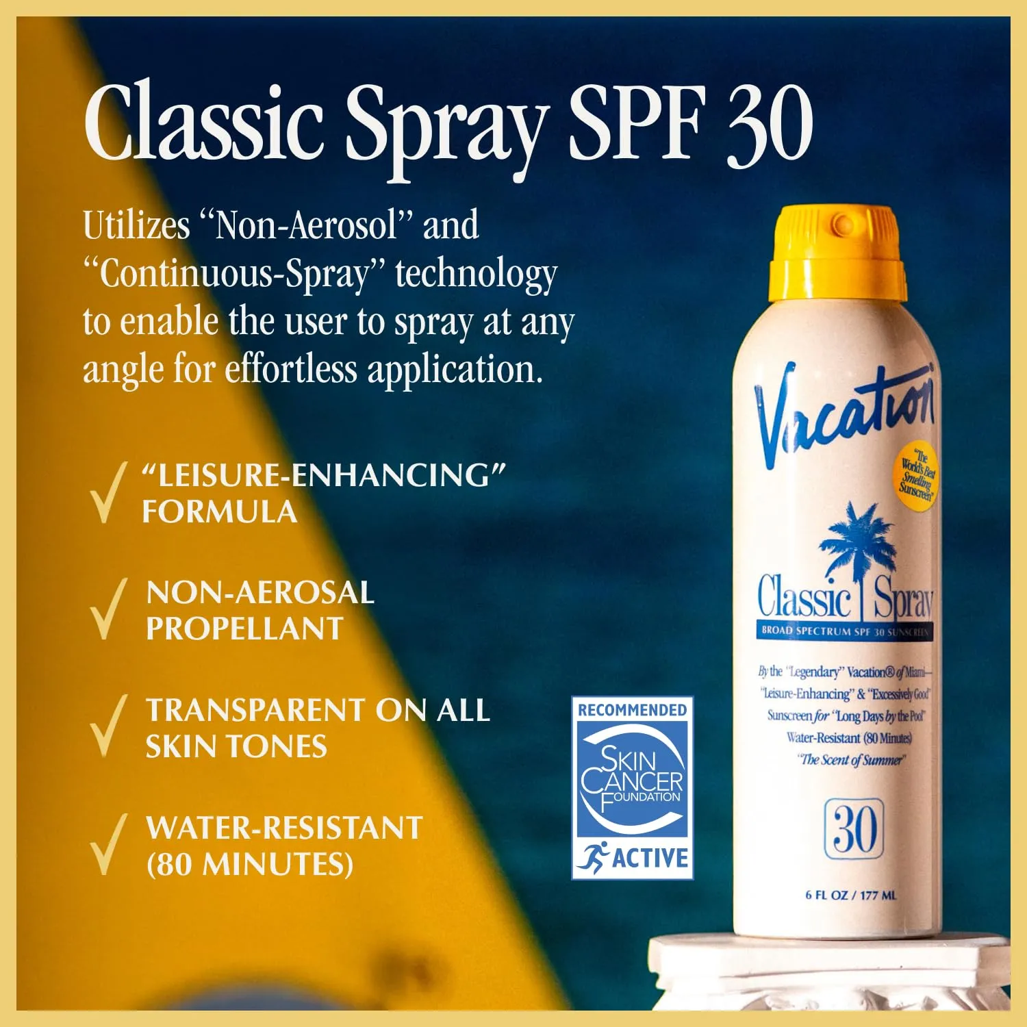 Vacation Classic Sunscreen Spray SPF 30 & Air Freshener Bundle, Water-Resistant, Lightweight, Transparent on All Skin Tones, Dermatologist-Tested, Vegan, 6 Fl. Oz.