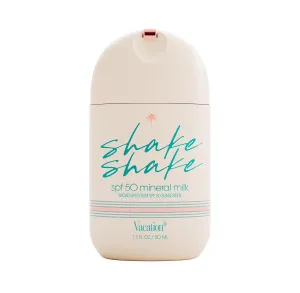 Vacation Shake Shake SPF 50 Mineral Milk Face Sunscreen, Non-Comedogenic, Streak-Free, Water-Resistant Broad Spectrum Sun Block, Non-Nano Zinc Formula, Vegan, Moisturizer with SPF, 1.7 Fl. Oz.