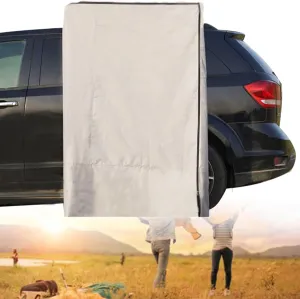 Vehicle Side Shower Tent with Roof, Car Portable Privacy Shower Bathroom, Outdoor Camping Awning Shower Room Waterproof, Built-in LED Light for Night,100x100x200cm