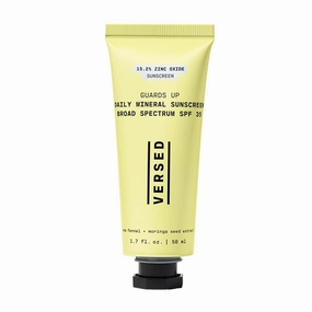 Versed Guards Up Daily Face Sunscreen - Zinc Oxide Mineral for All Skin Types - Lightweight, Skin-Like Non-Nano Sunscreen - Vegan   Pregnancy Safe (1.7 oz)