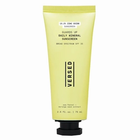 Versed Guards Up Daily Mineral Sunscreen - SPF 35 Zinc Oxide Broad Spectrum Sunscreen - Moringa Seed   Sea Fennel Extract Non Nano Peachy Hue Sun Screen, Vegan   Pregnancy Safe (2.5 oz)