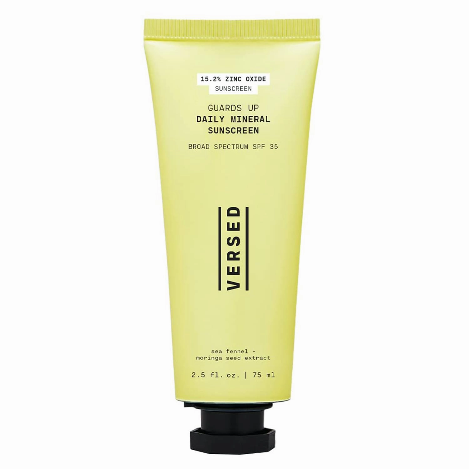 Versed Guards Up Daily Mineral Sunscreen - SPF 35 Zinc Oxide Broad Spectrum Sunscreen - Moringa Seed   Sea Fennel Extract Non Nano Peachy Hue Sun Screen, Vegan   Pregnancy Safe (2.5 oz)